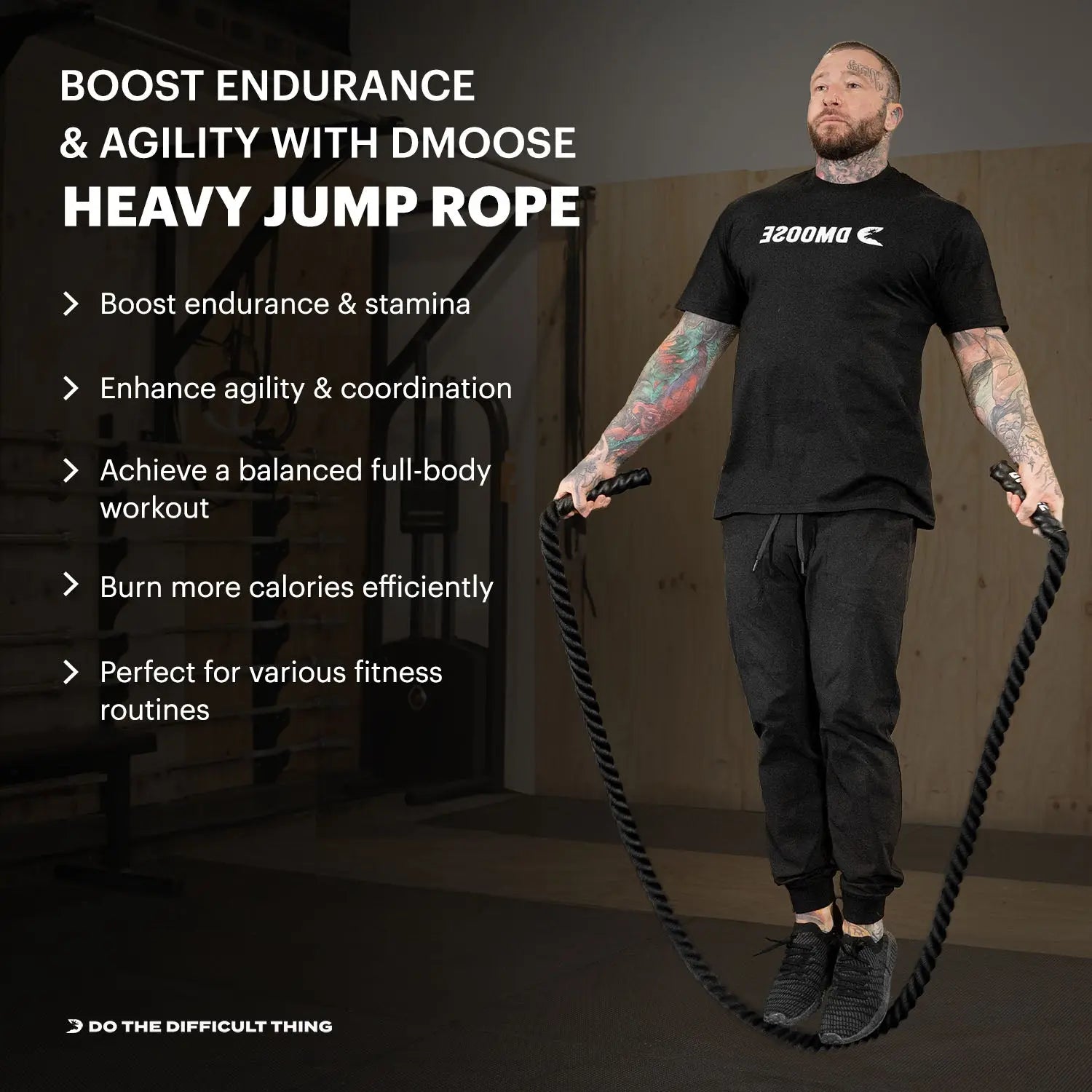 Dmoose Weighted Jump Rope for Fitness, Improve Strength Endurance for Home Gym Power Training and Building Muscle
