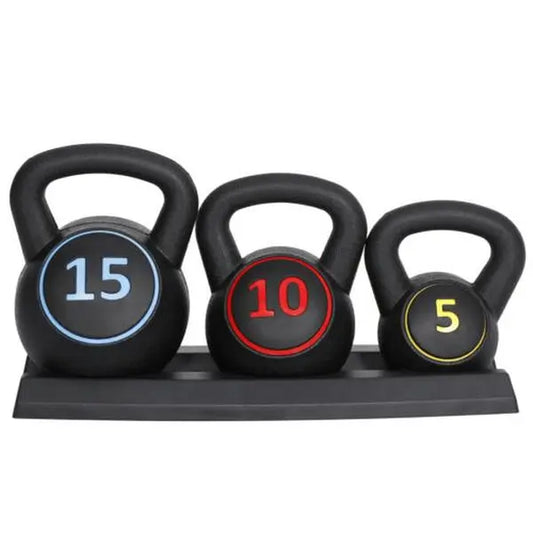 Answer E 3-Piece Kettlebell Set Fitness Strength Training Exercise with Base Home Gym, Home Gym Use, Strength Training Equipment,Summervibes