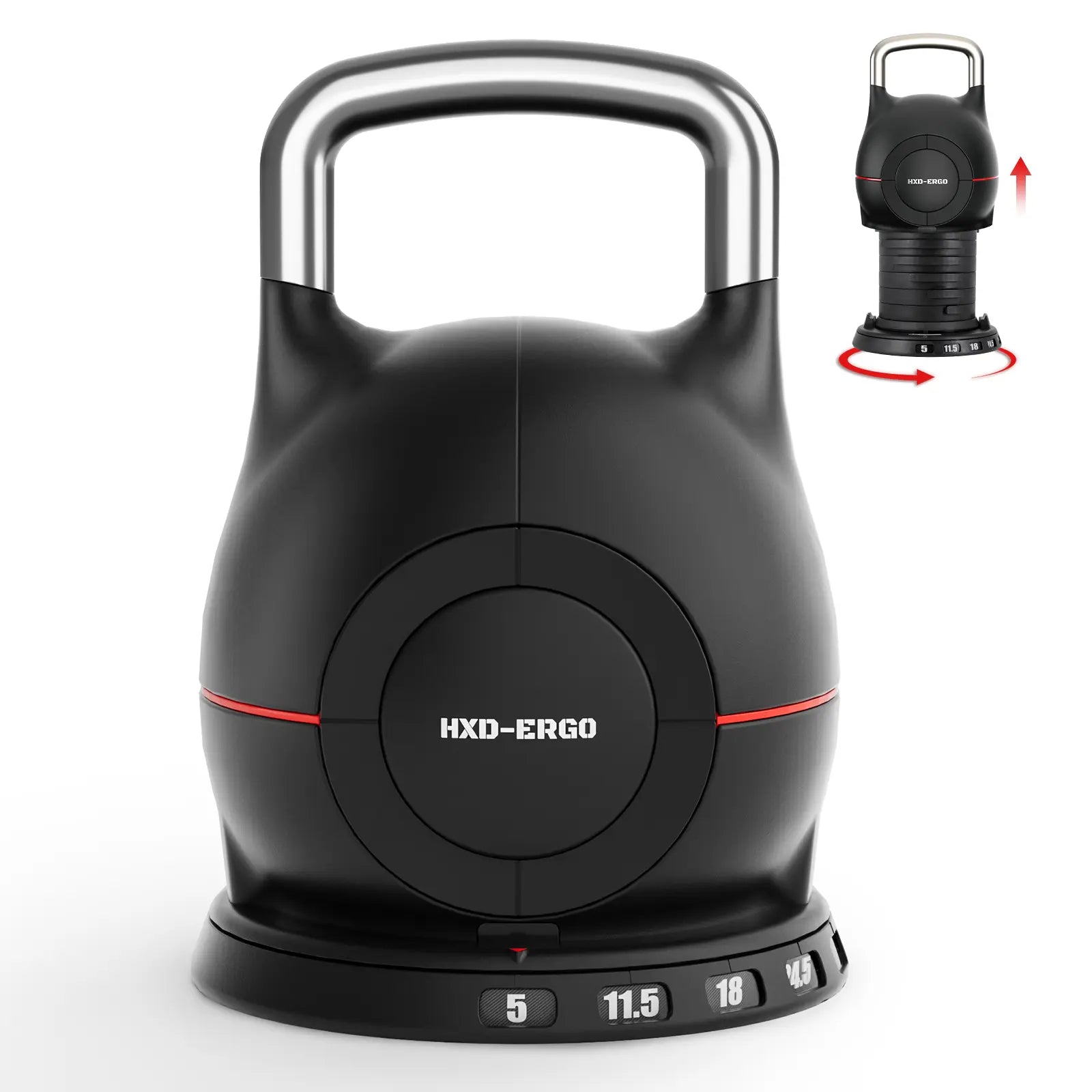 HXD-ERGO Adjustable Weight Kettle Bell for Home Gym Full Body Workouts Fitness Equipment for Men and Women Strength Training Kettle Bells Suitable for Indoor Outdoor Exercise