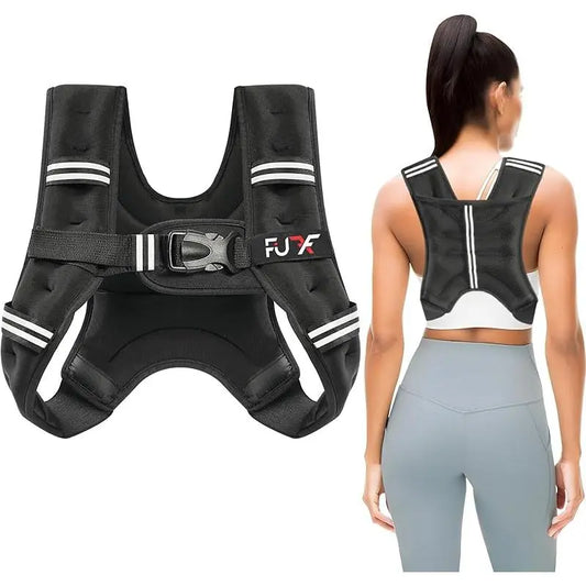 Weighted Vest Woman Men 5Lb/10Lb/15Lb/20Lb/25Lb/30Lb Weights with Reflective Stripe, Weight Vest for Strength Training Running Walking Jogging Workout