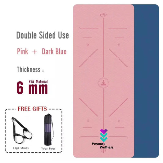 Durable and Lightweight Yoga Mat with Non-Slip Surface and Ample Cushioning for Comfortable Practice Sessions - 68" X 24" - Available in Multiple Colors