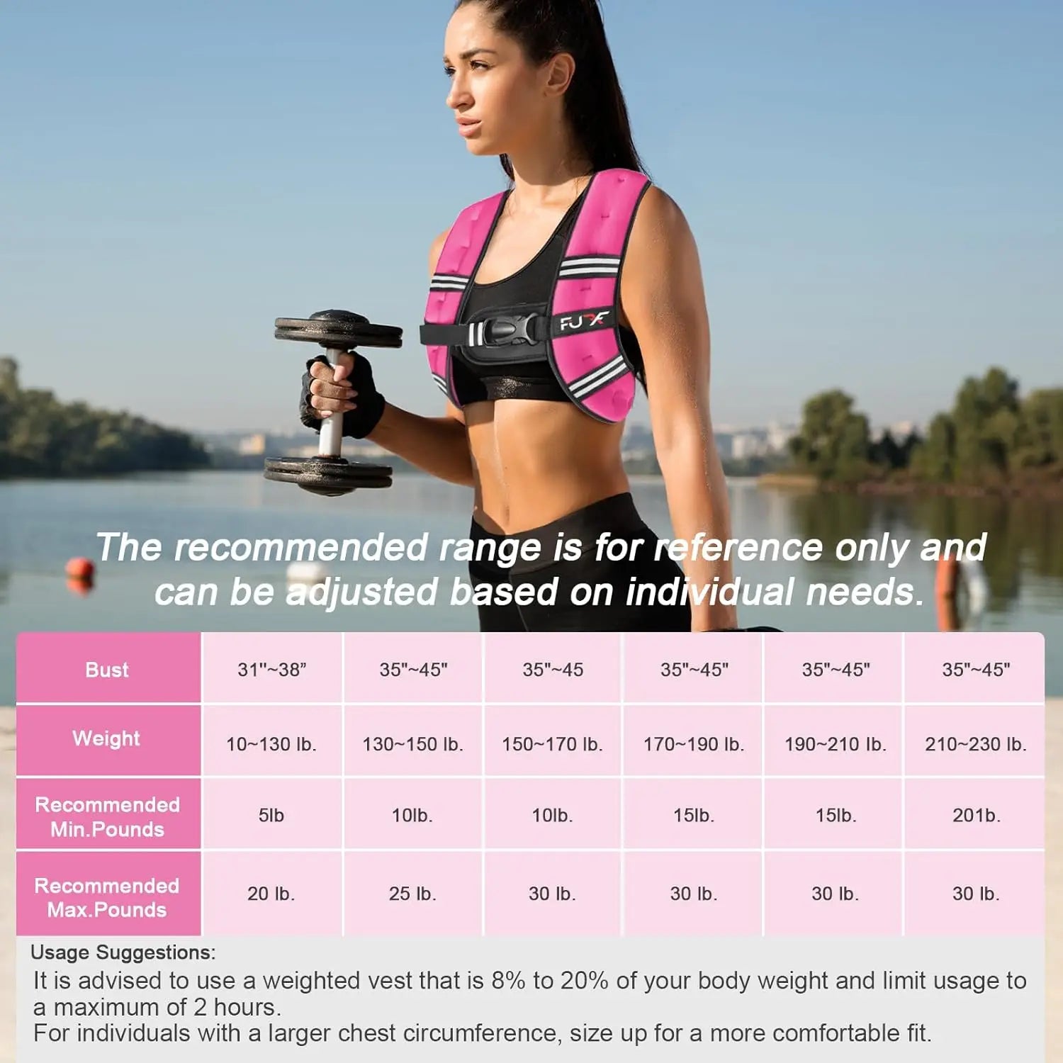 Weighted Vest Woman Men 5Lb/10Lb/15Lb/20Lb/25Lb/30Lb Weights with Reflective Stripe, Weight Vest for Strength Training Running Walking Jogging Workout