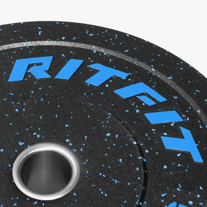 RITFIT Fleck Bumper Plates, 2-Inch Olympic Barbell Weights with Rubber Construction for Weight Training
