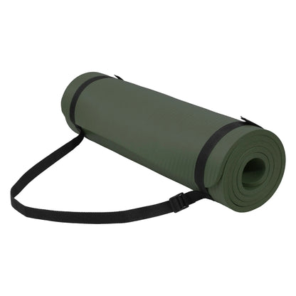 Fitvids 1/2" Thick High Density Exercise Yoga Mat, Carrying Strap, Pale Pink