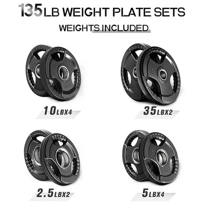 RITFIT Olympic Rubber Grip Barbell Weights - 2-Inch Weight Plates for Weightlifting, Strength Training - Home Exercise Equipment for Home, Gym Use (Single, Pair, Sets: 2.5/5/10/25/35/45 LB)
