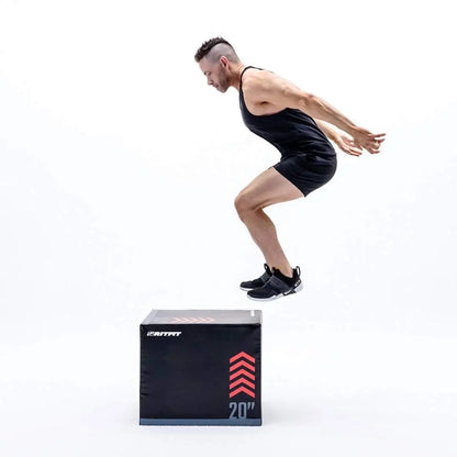 RITFIT 3-In-1 High-Density Heavy Foam Plyometric Jumping Box with Soft Padding, Multi-Size Gym Accessory for Box Jumps, Home Gym Equipment & Home Workout Gear