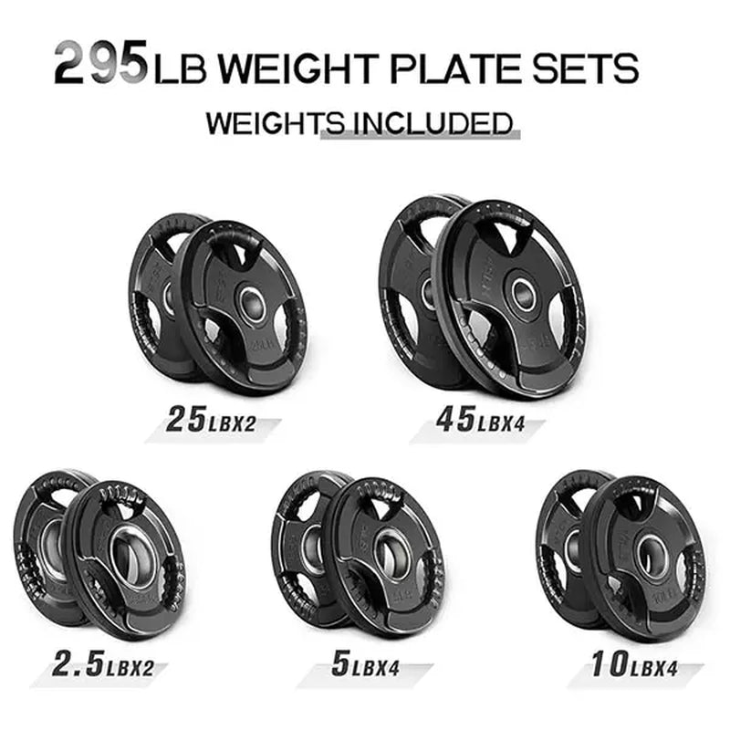 RITFIT Olympic Rubber Grip Barbell Weights - 2-Inch Weight Plates for Weightlifting, Strength Training - Home Exercise Equipment for Home, Gym Use (Single, Pair, Sets: 2.5/5/10/25/35/45 LB)