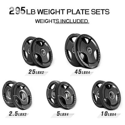 RITFIT Olympic Rubber Grip Barbell Weights - 2-Inch Weight Plates for Weightlifting, Strength Training - Home Exercise Equipment for Home, Gym Use (Single, Pair, Sets: 2.5/5/10/25/35/45 LB)