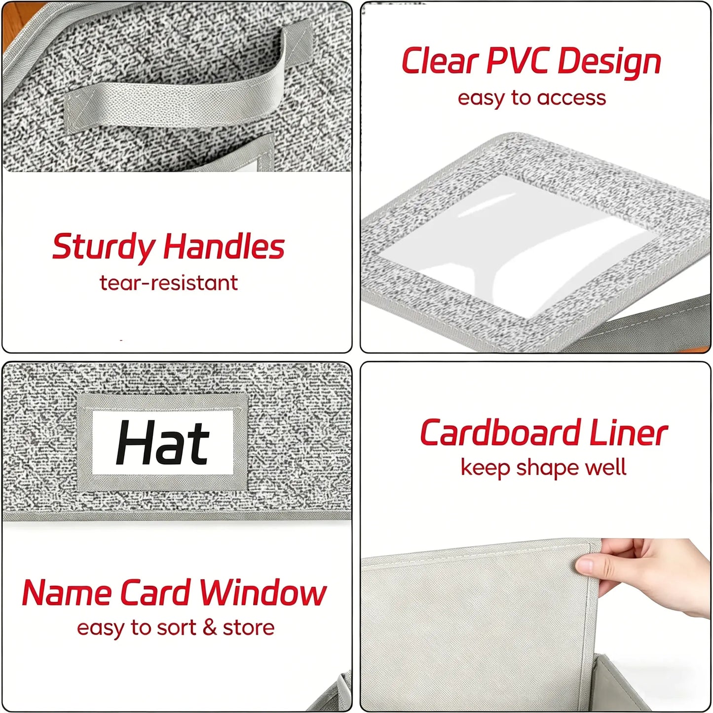 Mother'S Day Gift】 Hat Organizer，Stackable Baseball Cap Storage Box for Baseball Caps,Holds up to 24 Hats, Durable Cardboard Box for Men, Classic Style, Wardrobe Organizer