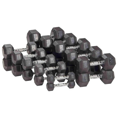 Signature Fitness Hex Dumbbells Strength Workout Equipment Set of 5, 10 & 15 Lbs