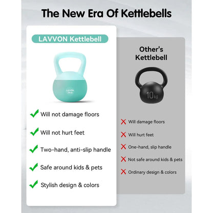 Soft Kettlebell - Cushioned Impact-Resistant Base and Anti-Slip, Kettle Bell Anti-Slip Grip Weight for Home Workouts, Safe Strength Kettlebells Sets for Women & Men, with Non-Slip Gloves, Home Fitness Equipment, Muscle Exercise Equipment
