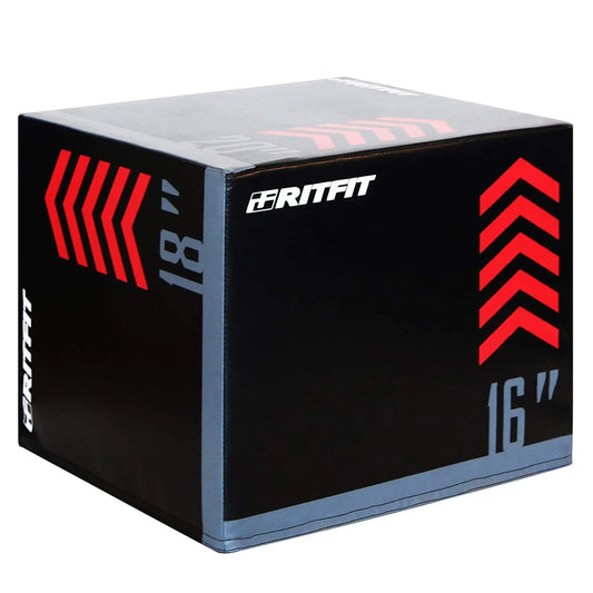 RITFIT 3-In-1 High-Density Heavy Foam Plyometric Jumping Box with Soft Padding, Multi-Size Gym Accessory for Box Jumps, Home Gym Equipment & Home Workout Gear