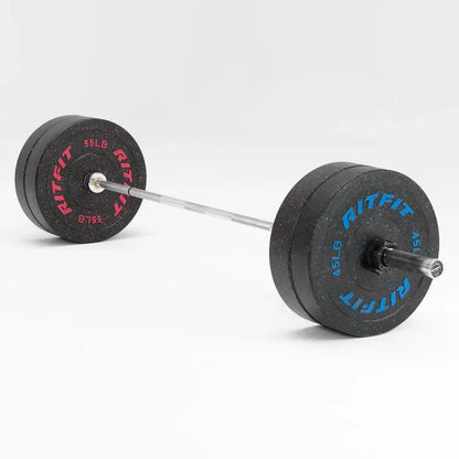 RITFIT Fleck Bumper Plates, 2-Inch Olympic Barbell Weights with Rubber Construction for Weight Training